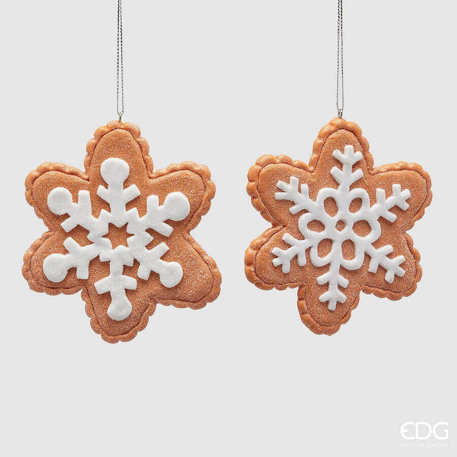 EDG Enzo De Gasperi Christmas Decoration Snowflake Marzipan H 12 Cm Ha