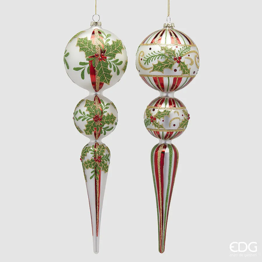 EDG Enzo De Gasperi Christmas Decoration Fuso Holly H 38 Cm D 10 Cm As