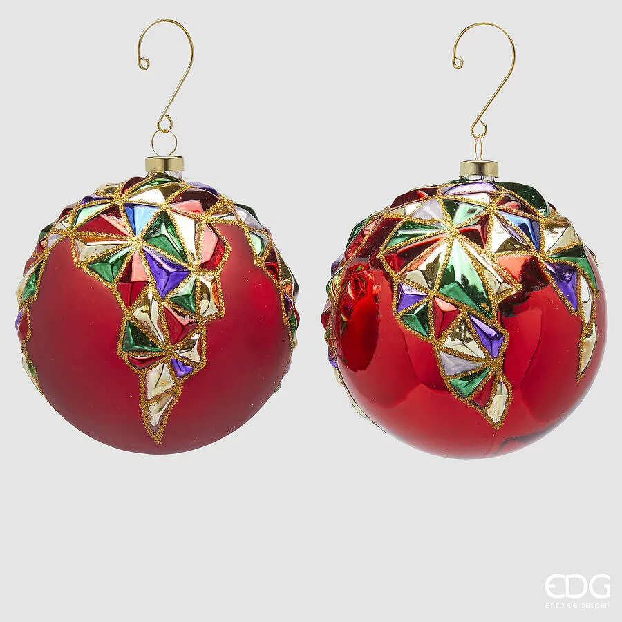 EDG Enzo De Gasperi Christmas Decoration Harlequin Ball D 10 Cm Assort