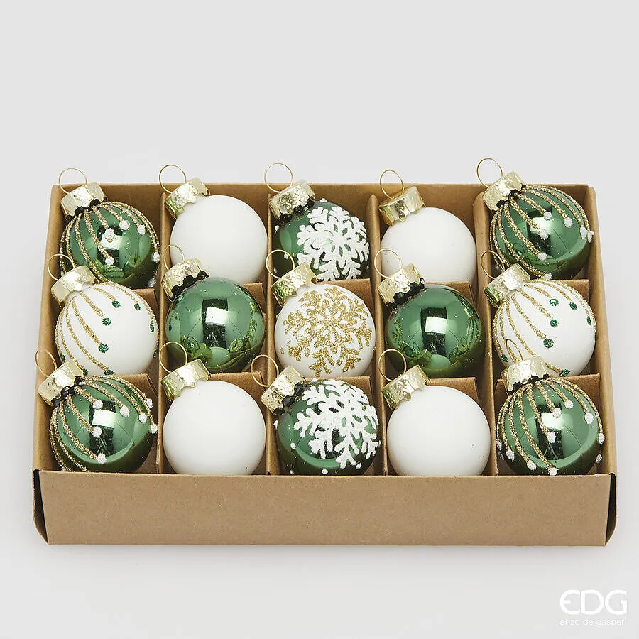 EDG Enzo De Gasperi Christmas Decoration Decomix Ball D 3 Cm White Gre