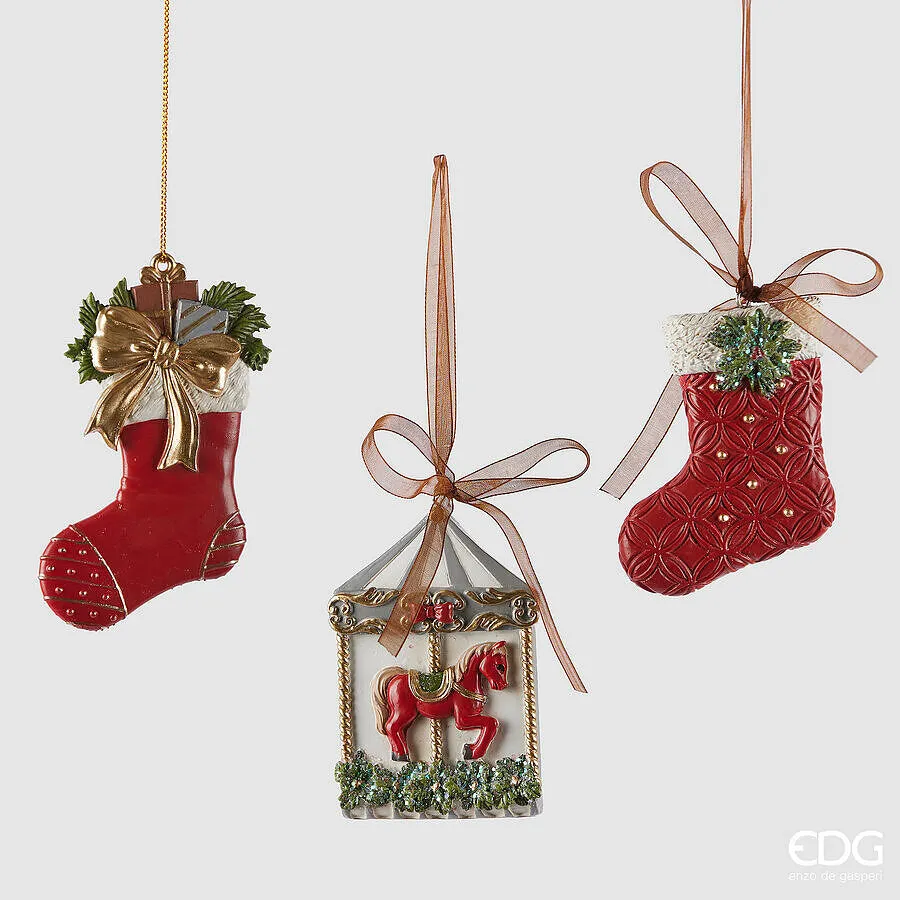 EDG Enzo De Gasperi Decomix Christmas Decoration H 8 Cm Assorted White