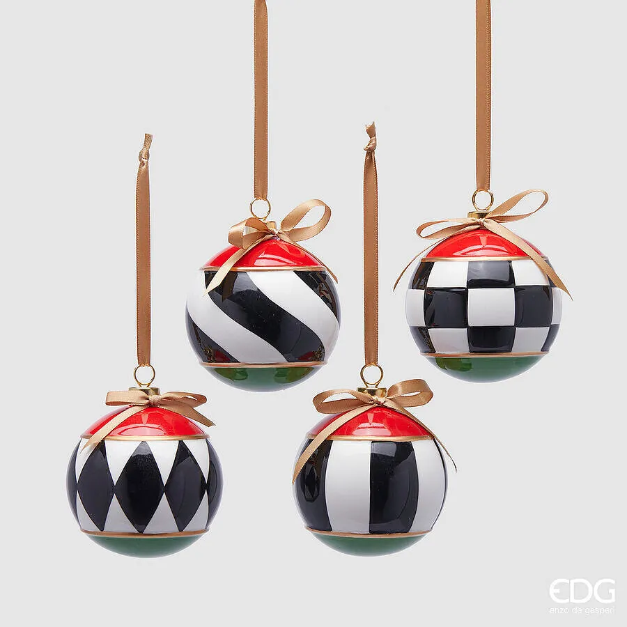 EDG Enzo De Gasperi Christmas Decoration Chess Ball D 8 Cm Assorted Wh