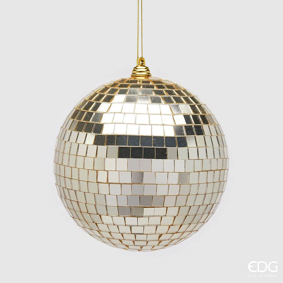 EDG Enzo De Gasperi Christmas Decoration Mirror Ball D 12 Cm Light Gol