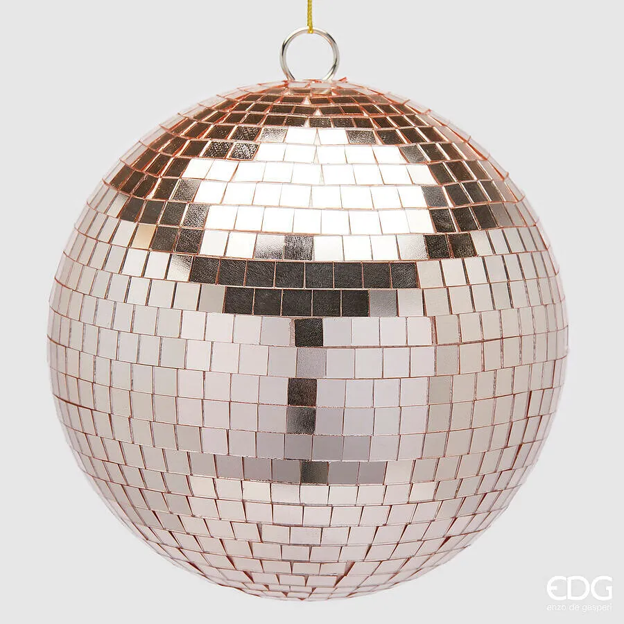 EDG Enzo De Gasperi Christmas Decoration Mirror Ball D 20 Cm Rose Gold
