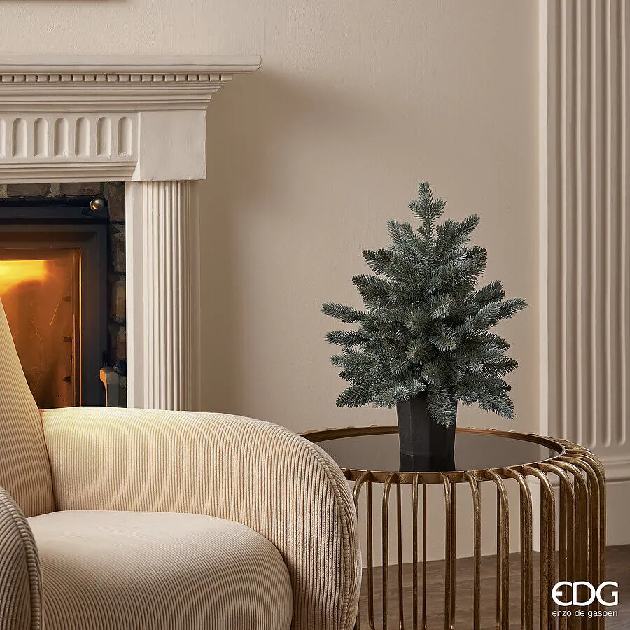 EDG Enzo De Gasperi Christmas Tree Silver Pine with Vase H 45 Cm Sage