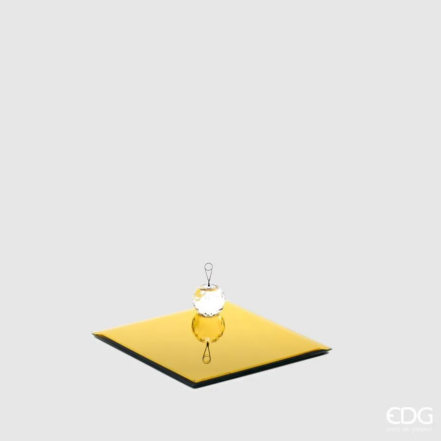 EDG Enzo De Gasperi Square Mirror Base 20 x 20 Cm Gold Glass