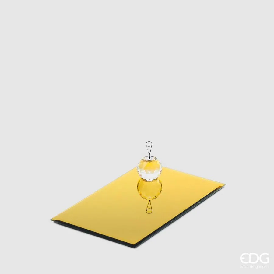 EDG Enzo De Gasperi Rectangular Mirror Base 25 x 15.5 Cm Gold Glass