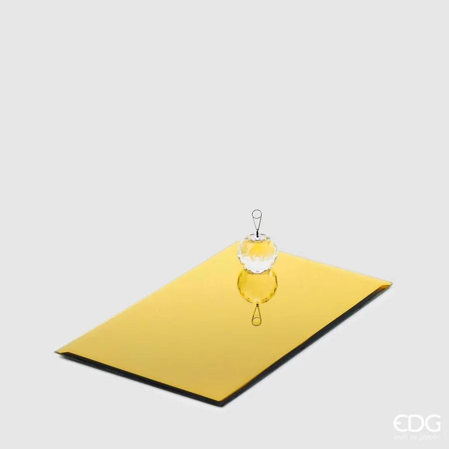 EDG Enzo De Gasperi Rectangular Mirror Base 30 x 18.5 Cm Gold Glass