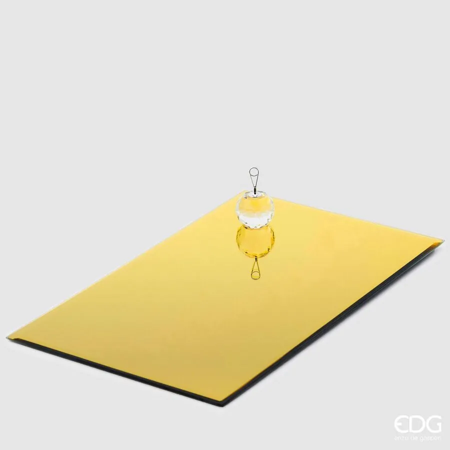 EDG Enzo De Gasperi Rectangular Mirror Base 40 x 24.5 Cm Gold Glass