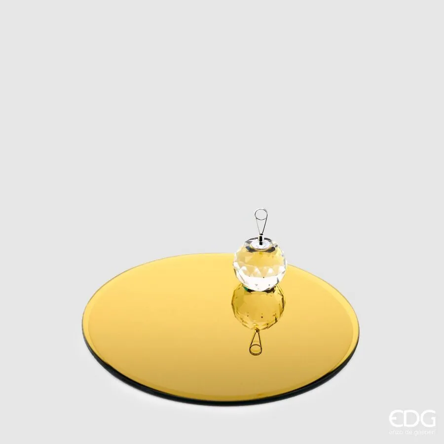 EDG Enzo De Gasperi Round Mirror Base D 20 Cm Gold Glass