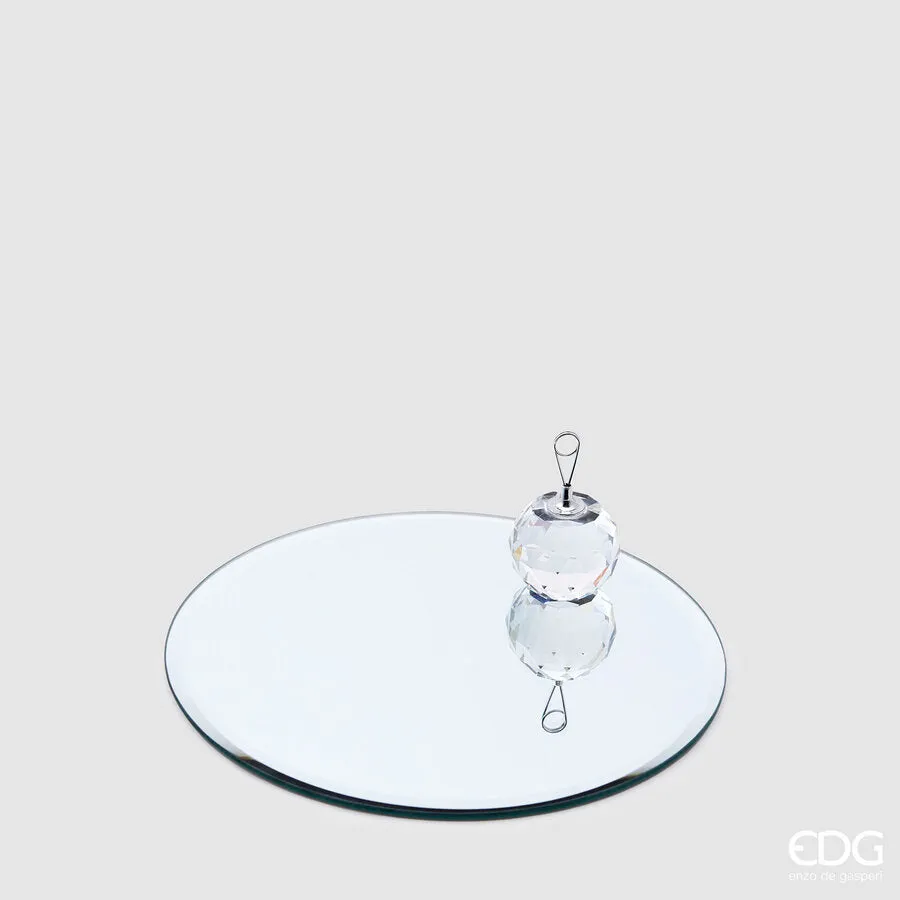 EDG Enzo De Gasperi Round Mirror Base D 20 Cm Silver Glass