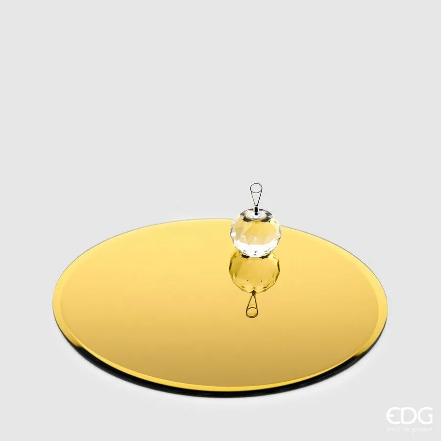 EDG Enzo De Gasperi Round Mirror Base D 25 Cm Gold Glass