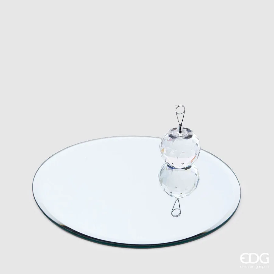 EDG Enzo De Gasperi Round Mirror Base D 25 Cm Silver Glass