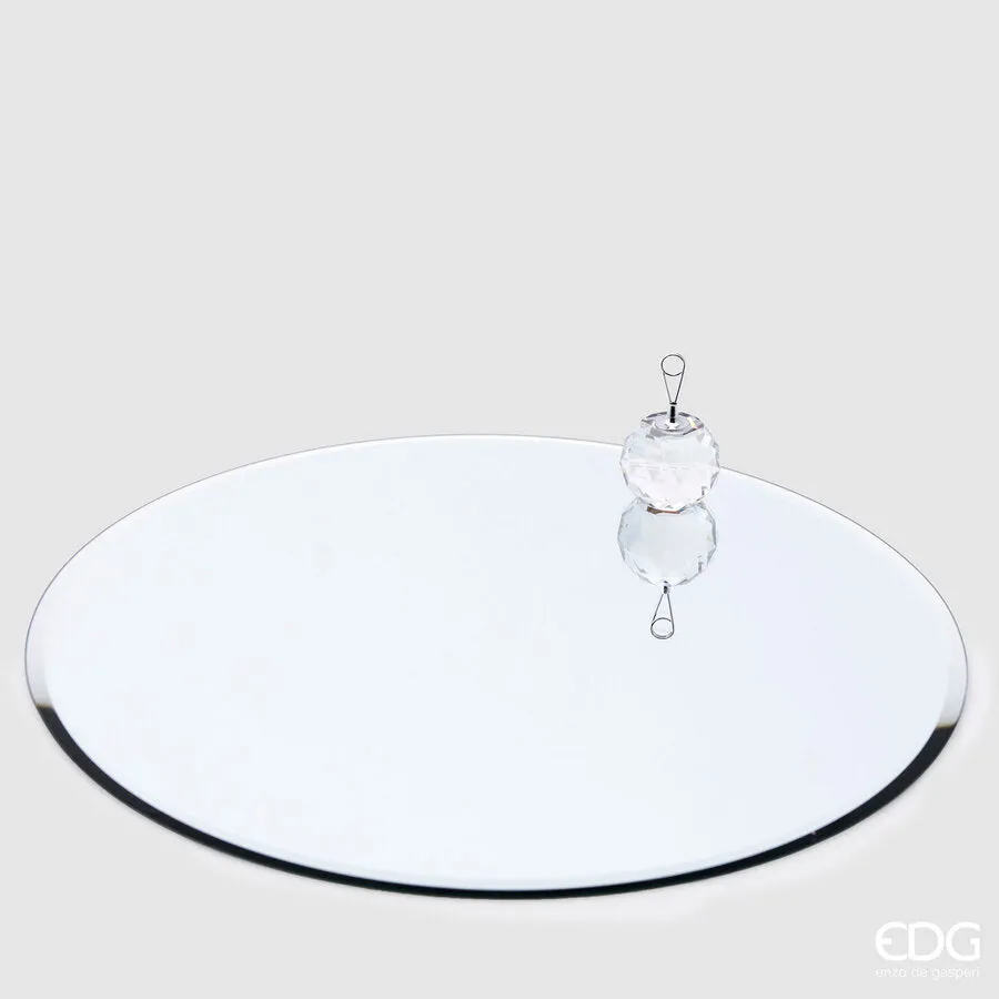 EDG Enzo De Gasperi Round Mirror Base D 35 Cm Silver Glass