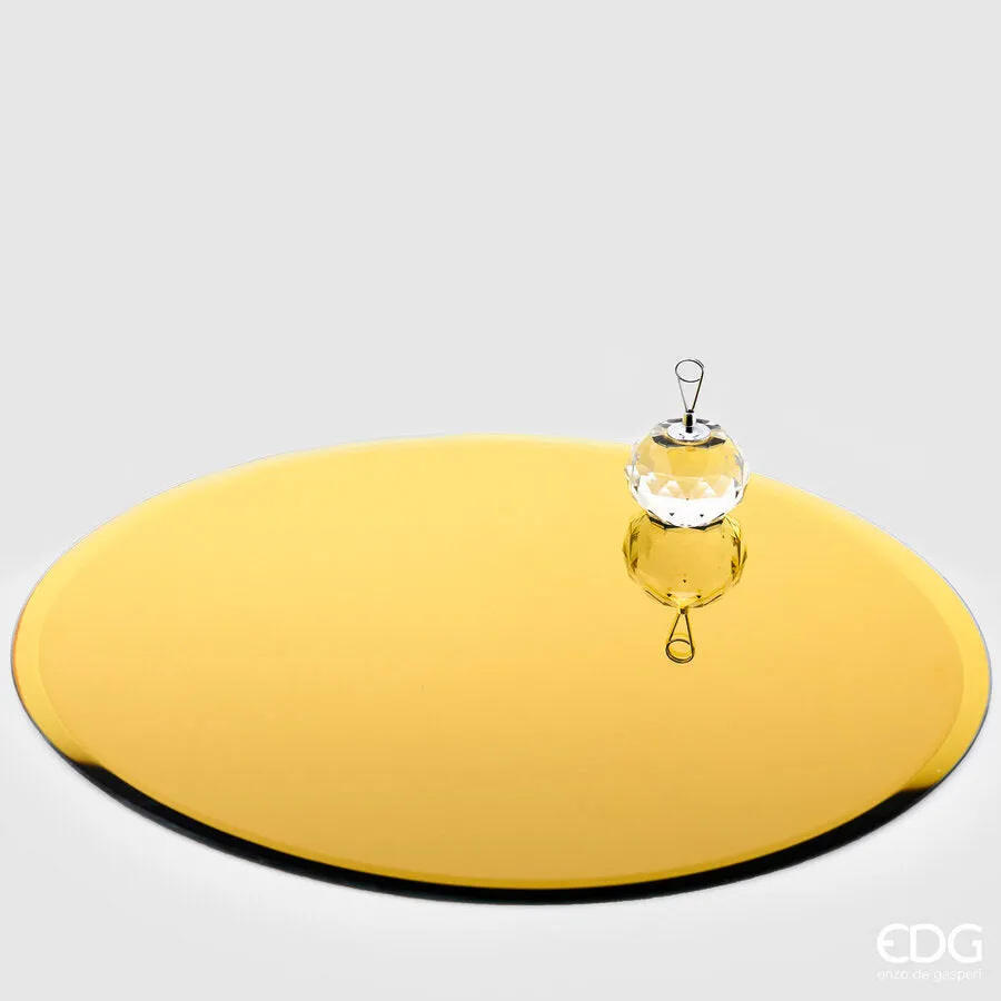 EDG Enzo De Gasperi Round Mirror Base D 40 Cm Gold Glass