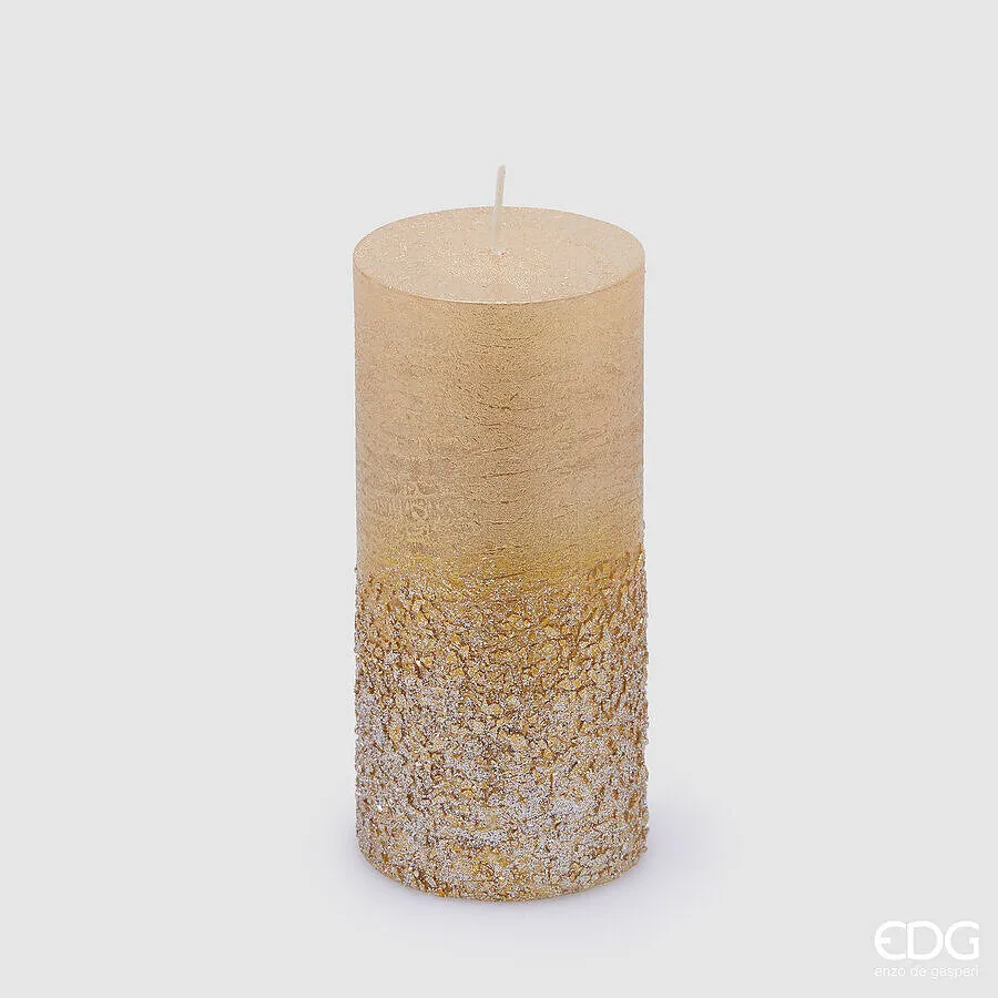 EDG Enzo De Gasperi Rustic Moccolo Candle H 14 Cm D 7 Cm Glitter Light