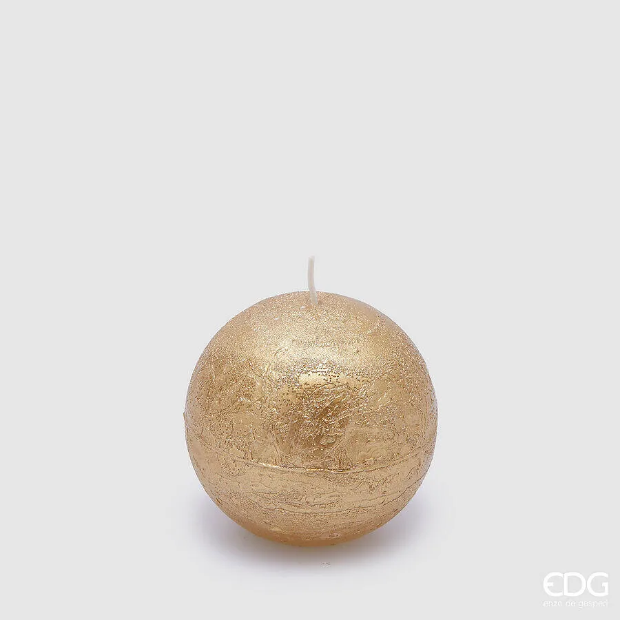 EDG Enzo De Gasperi Rustic Sphere Candle D 8 Cm Light Gold