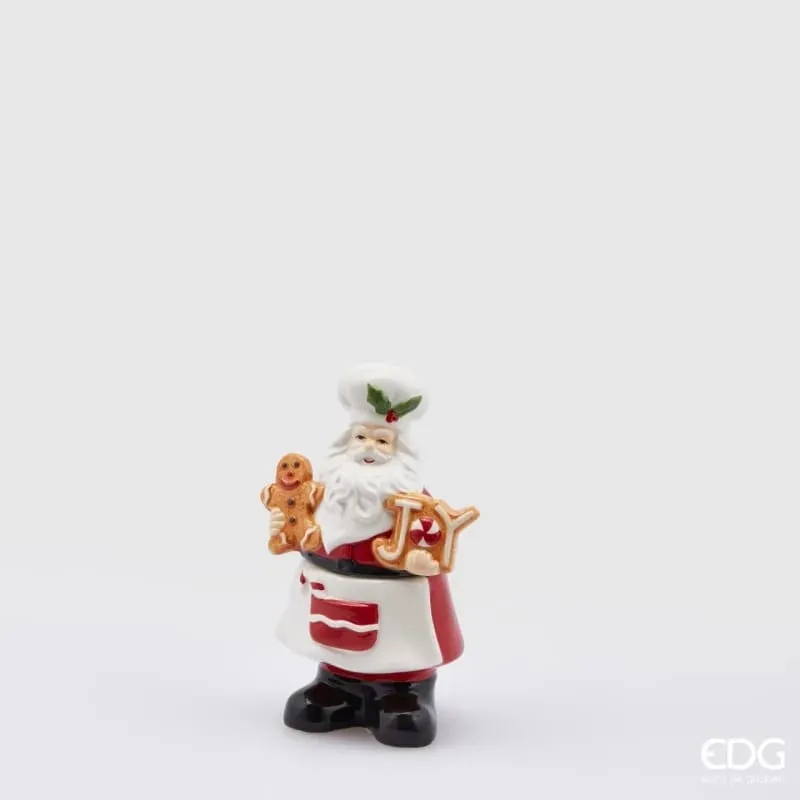 EDG Enzo De Gasperi Container Santa Claus Chef H 15 Cm 9 x 5 Cm White
