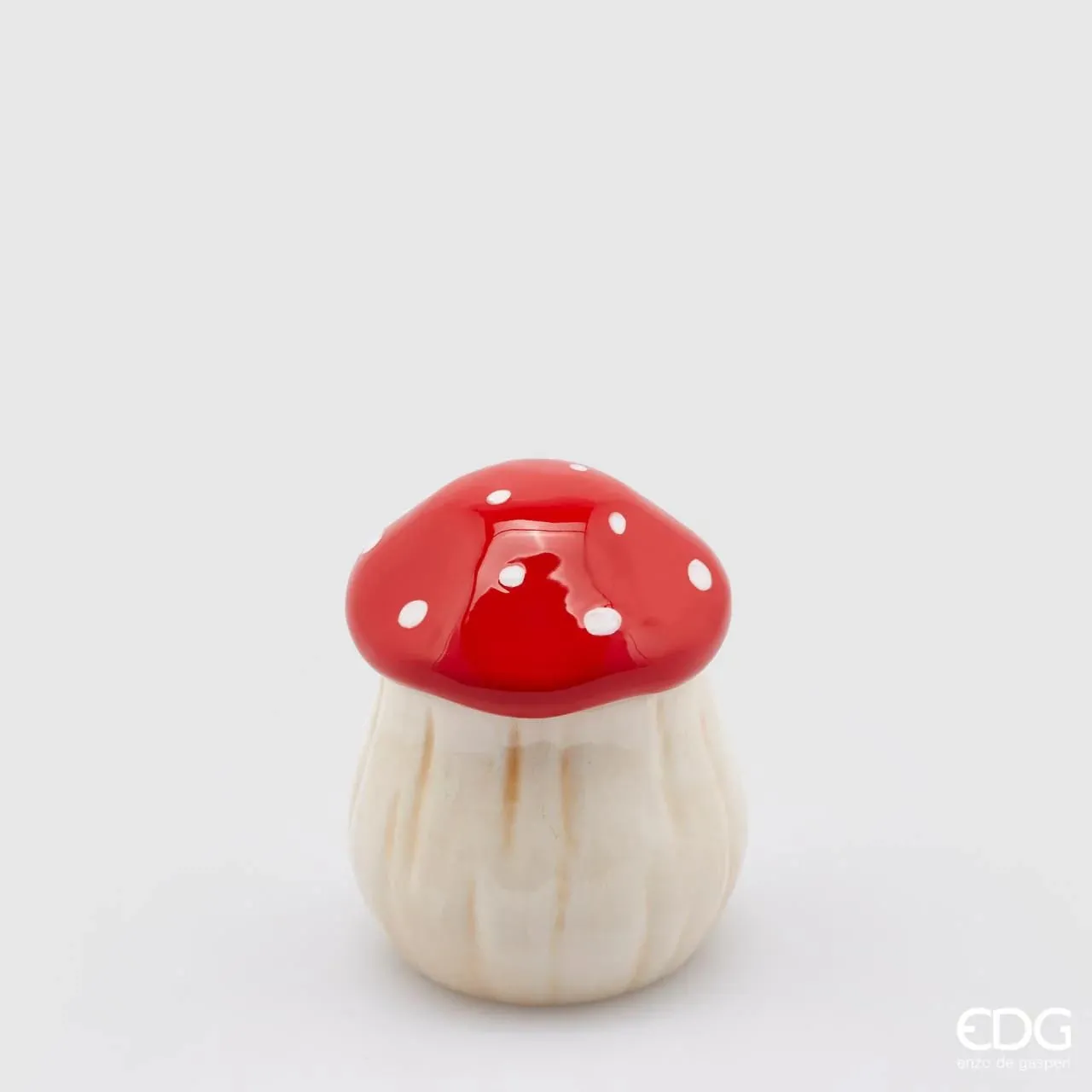 EDG Enzo De Gasperi Mushroom Container H 12.5 Cm D 10 Cm White Red