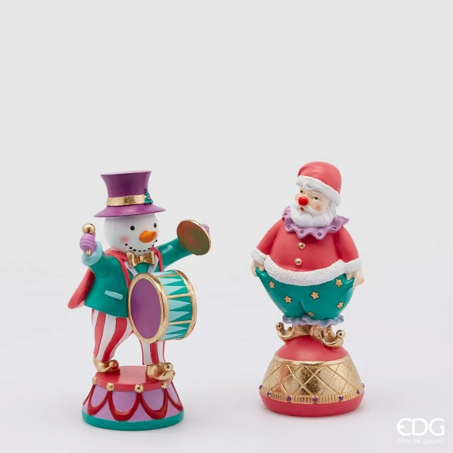 EDG Enzo De Gasperi Decoration Santa Claus Snowman Circus Poly H 26 Cm