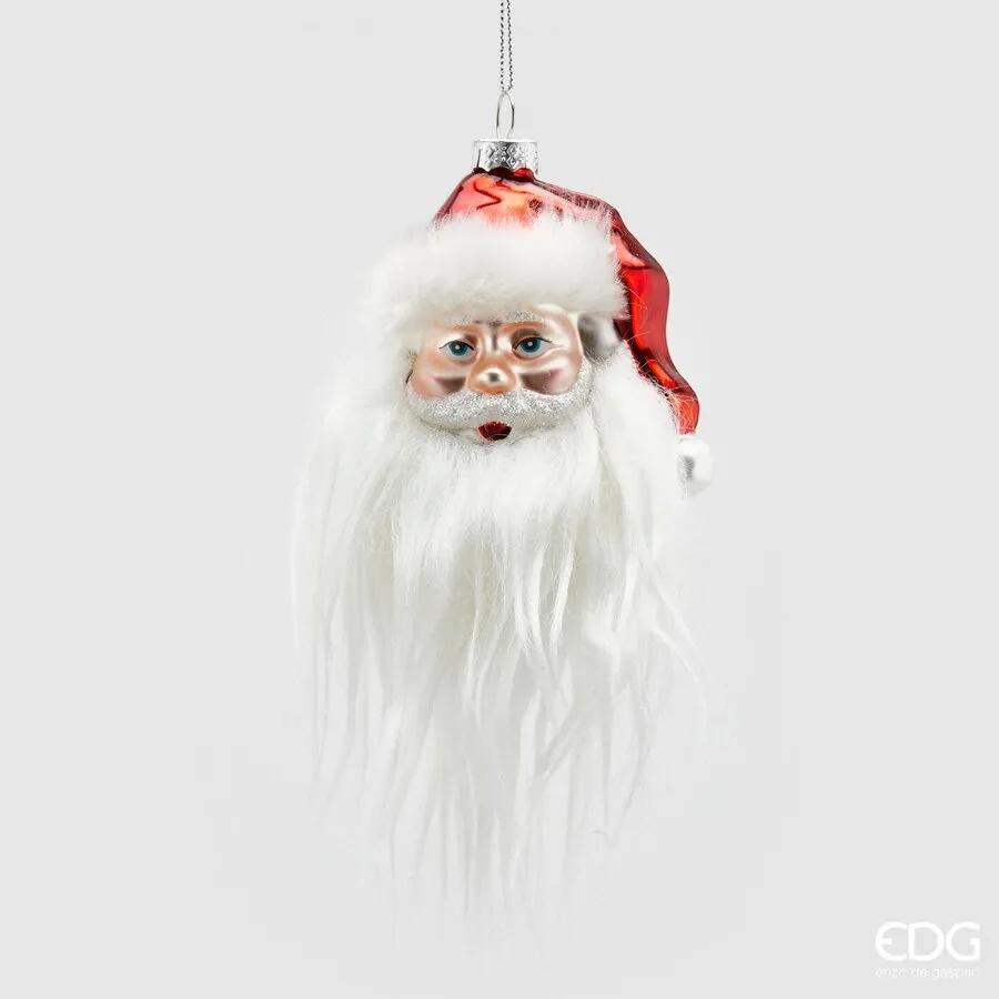 EDG Enzo De Gasperi Decoration Santa Claus Glass Bell with Beard H 20