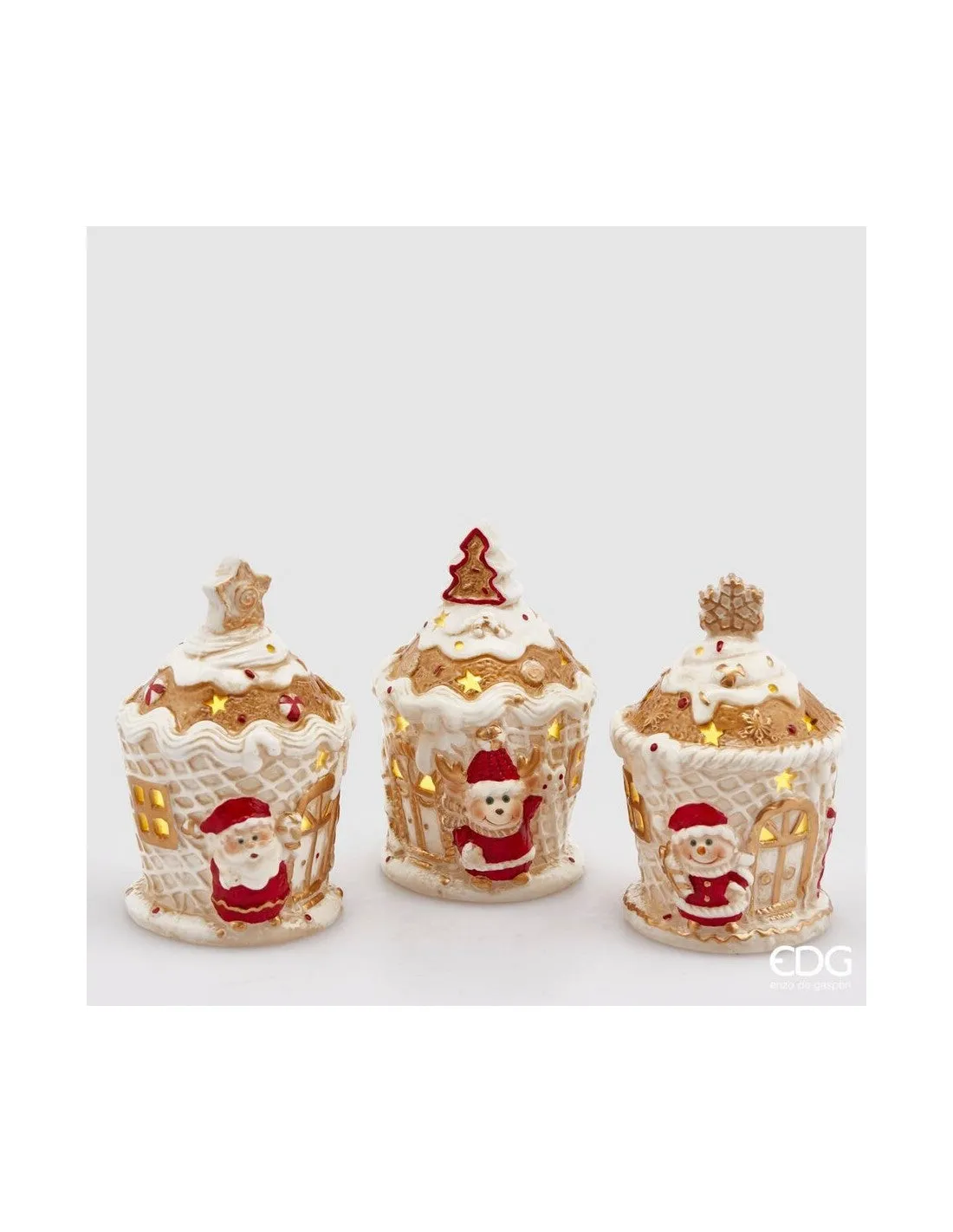 EDG Enzo De Gasperi Christmas Decoration Ice Cream Cup XMas H 13 Cm wi