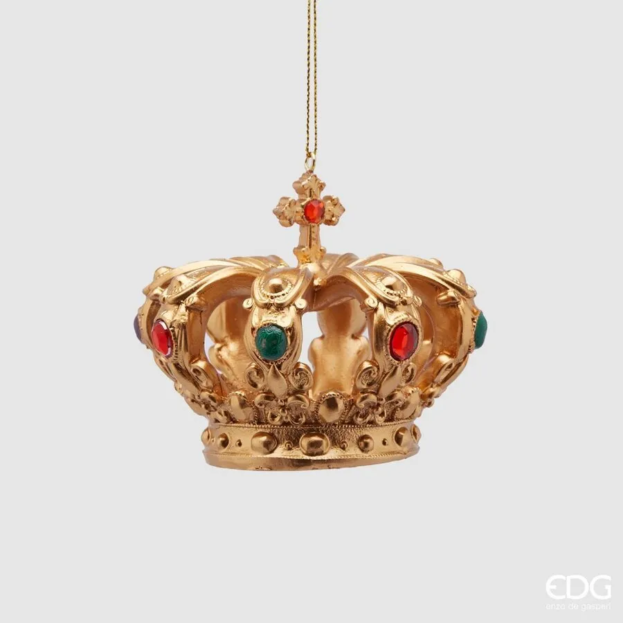 EDG Enzo De Gasperi Christmas Decoration Crown Poly H 8 Cm Gold