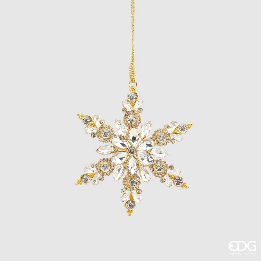 EDG Enzo De Gasperi Christmas Decoration Snowflake Gems D 10 Cm Gold