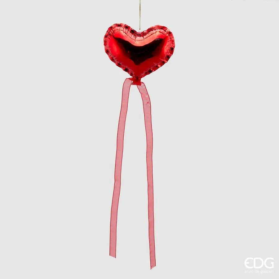 EDG Enzo De Gasperi Christmas Decoration Glass Heart Balloon D 12 Cm R