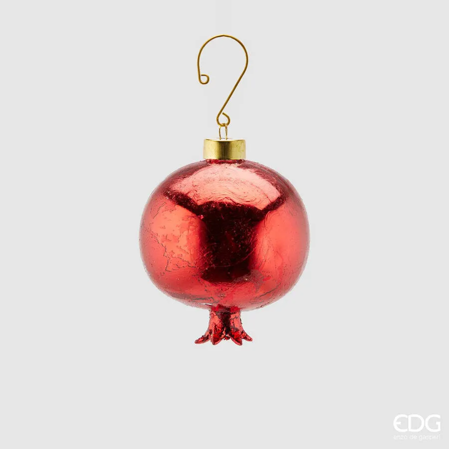 EDG Enzo De Gasperi Christmas Decoration Pomegranate Glass D 8 Cm Red