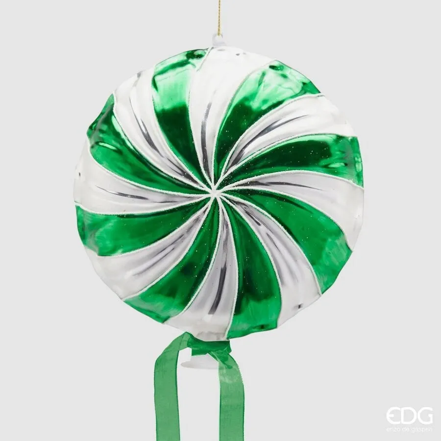 EDG Enzo De Gasperi Christmas Decoration Candy Glass Swivel D 17 Cm Wh