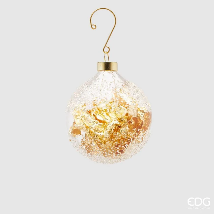 EDG Enzo De Gasperi Glass Ball Decoration Foil D 8 Cm Gold