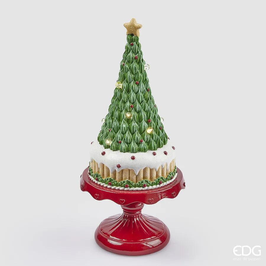 EDG Enzo De Gasperi Christmas Decoration Pine Miniled H 37 Cm D 17 Cm