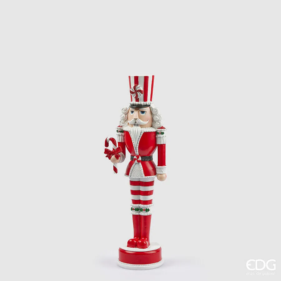 EDG Enzo De Gasperi Christmas Decoration Soldier H 51 Cm White Red