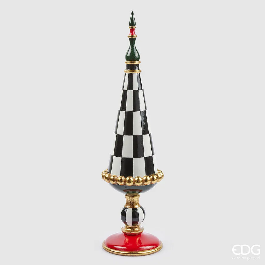 EDG Enzo De Gasperi Christmas Decoration Topiary Chess H 61 Cm D 16 Cm