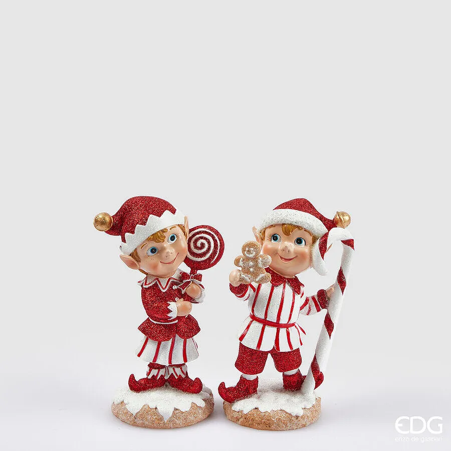EDG Enzo De Gasperi Christmas Decoration Elf H 20 Cm Assorted White Re