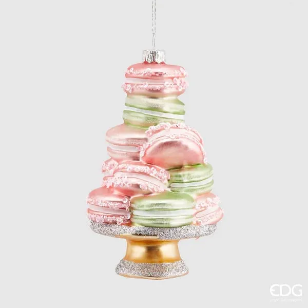 EDG Enzo De Gasperi Christmas Decoration Macaron Glass H 14 Cm Green P