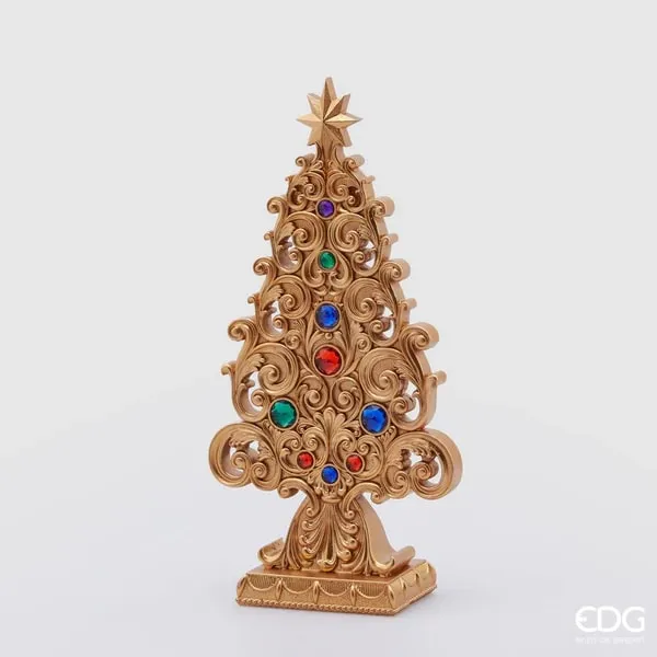 EDG Enzo De Gasperi Christmas Decoration Poly Pine with Gems H 28 Cm 1