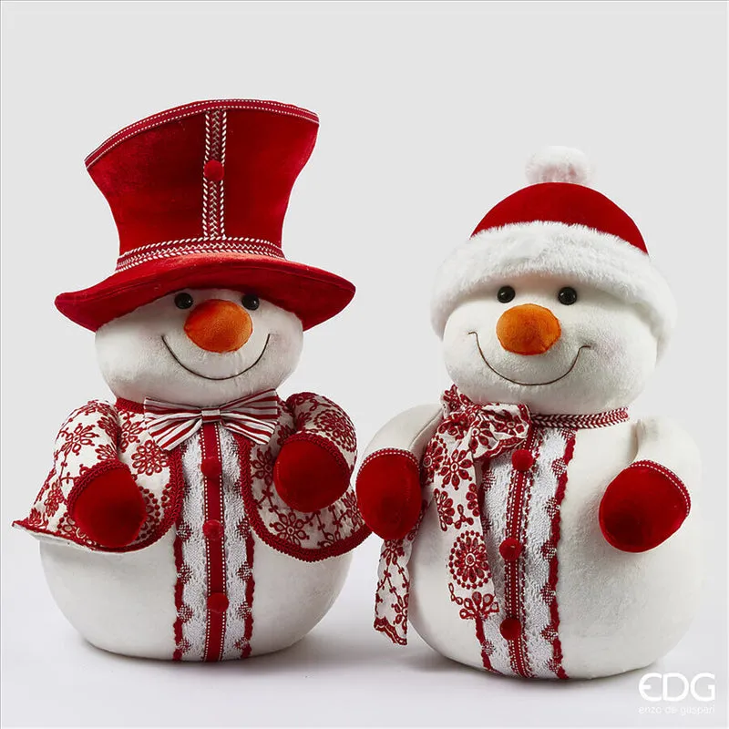 EDG Enzo De Gasperi Christmas Decoration Snowman H 48 Cm Ass. White Re