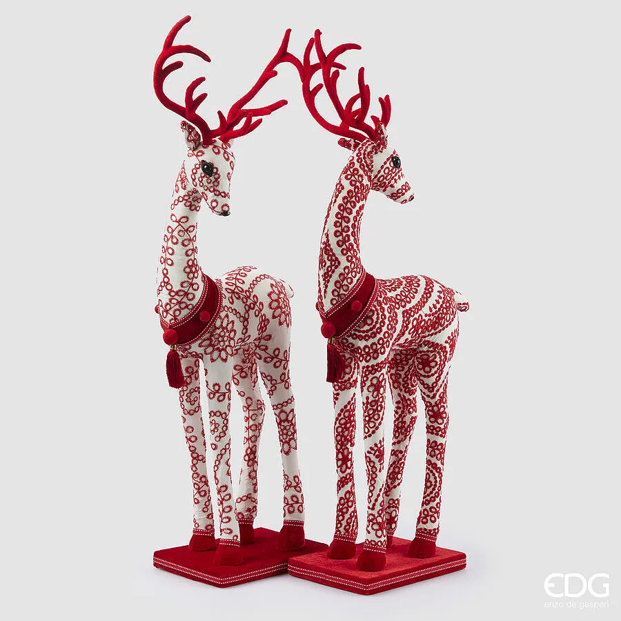 EDG Enzo De Gasperi Reindeer Christmas Decoration H 80 Cm Ass. White R