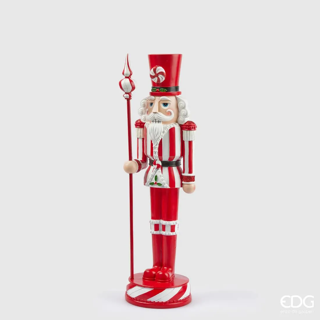 EDG Enzo De Gasperi Christmas Soldier Decoration H 61 Cm White Red