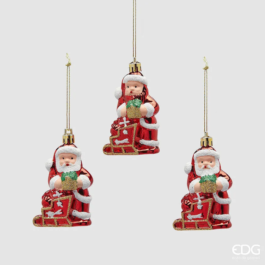 EDG Enzo De Gasperi Addobbo Babbo Natale Ass. H 8 Cm White Red 1 Pz