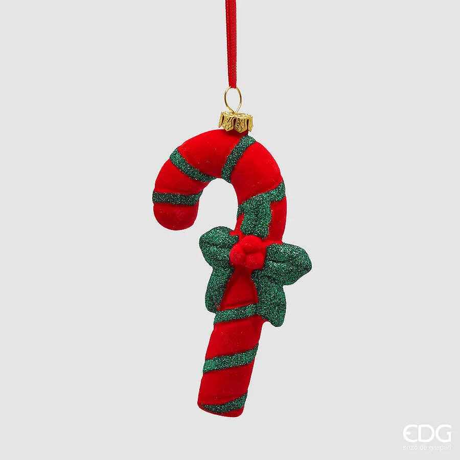 EDG Enzo De Gasperi Addobbo di Natale Baston di Zucchero H 12 Cm Green