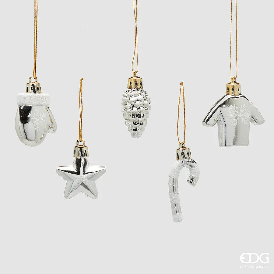 EDG Enzo De Gasperi Addobbo di Natale Decomix Ass. H 5 Cm Platinum 1 P