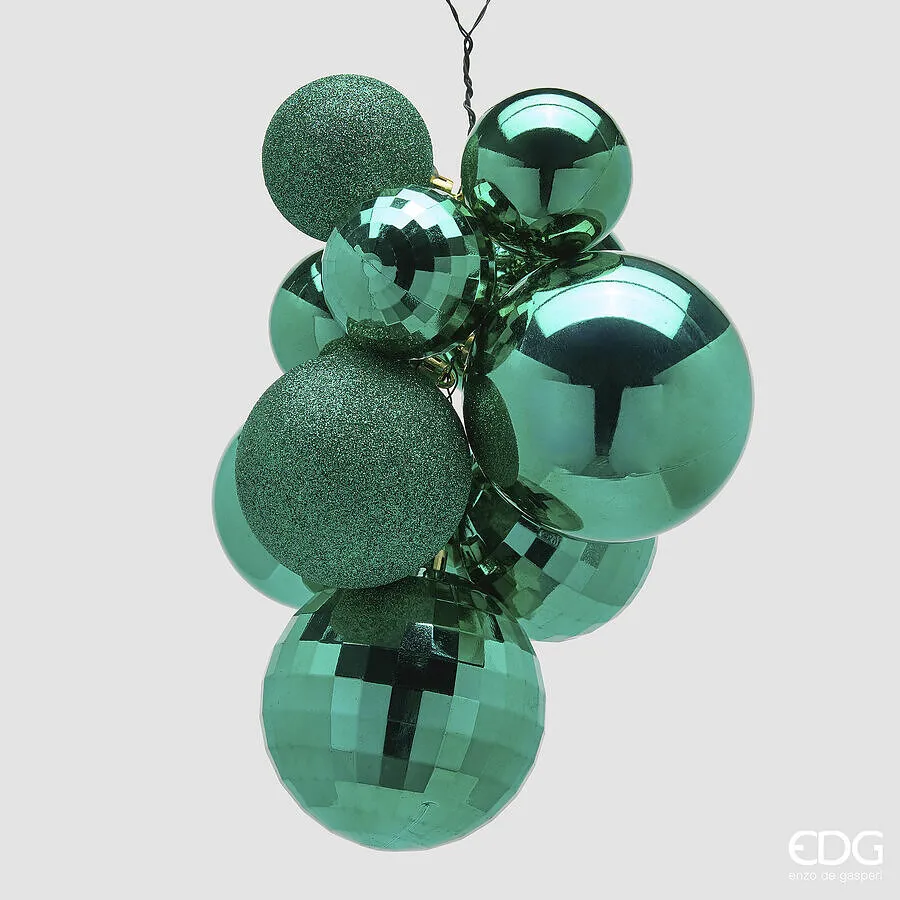 EDG Enzo De Gasperi Christmas Decoration Bunch MirrorMix 10 Pcs Green