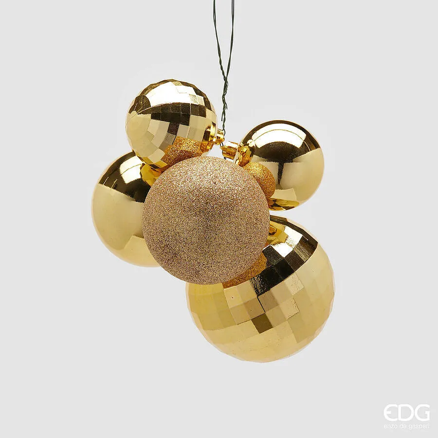 EDG Enzo De Gasperi Christmas Decoration Cluster MirrorMix 5 Pcs Gold