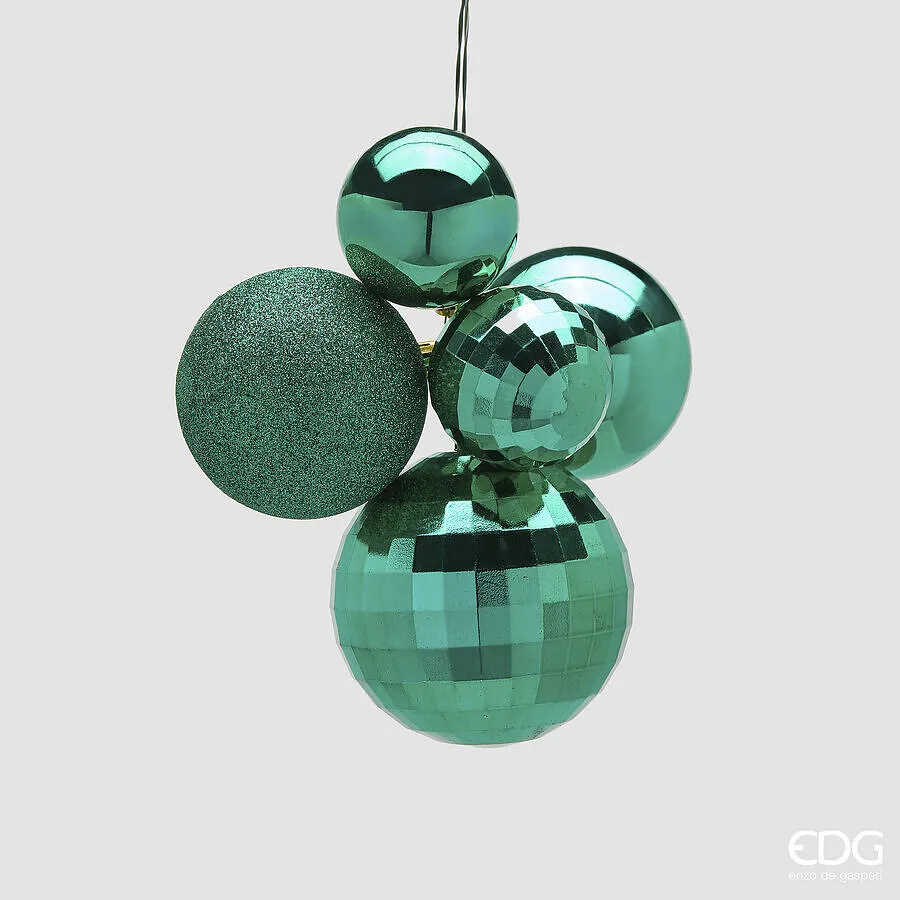 EDG Enzo De Gasperi Christmas Decoration Bunch MirrorMix 5 Pcs Green