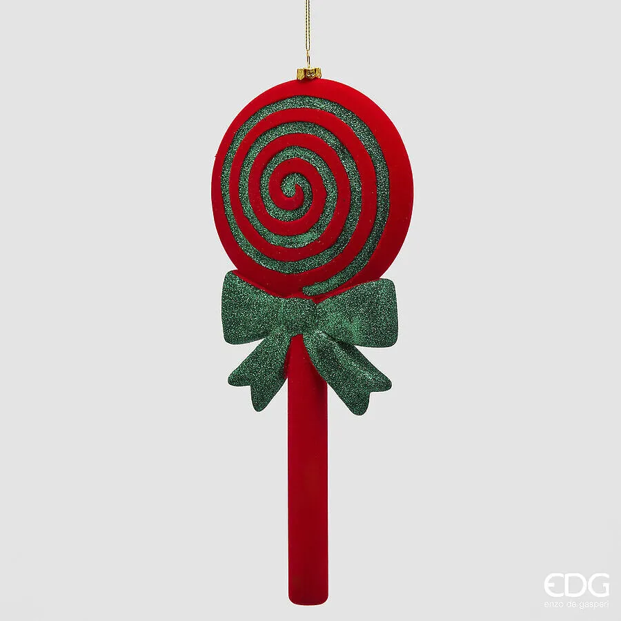 EDG Enzo De Gasperi Addobbo di Natale Lollypop H 30 Cm Green Red