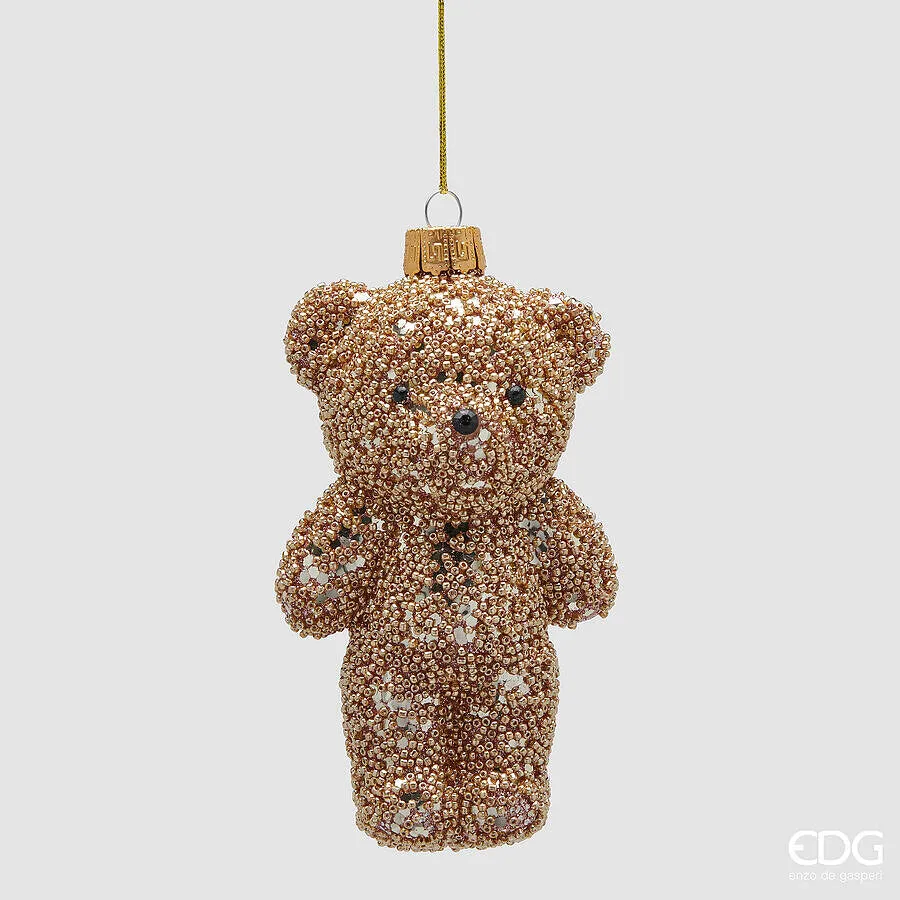 EDG Enzo De Gasperi Addobbo Orso di Natale H 14 Cm Gold