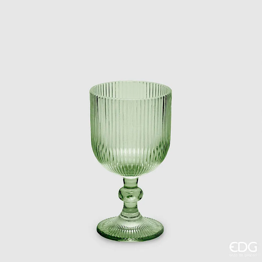 EDG Enzo De Gasperi Striped Glass Goblet H 14 Cm D 8 Cm Green Color 6